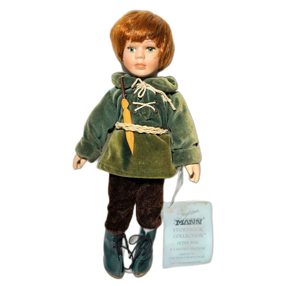 Vintage Seymour Mann Storybook Peter Pan Limited Edition Porcelain Doll 10"